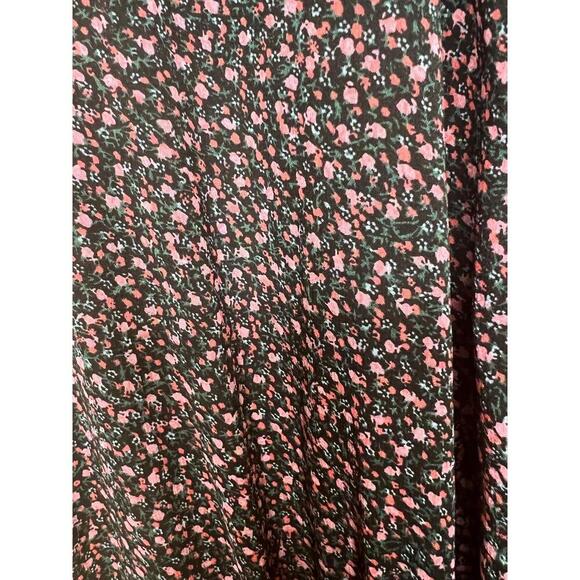 REBECCA MINKOFF Mini Dress Size S Black Pink Floral Ruffled Smocked Tiered - Picture 11 of 11